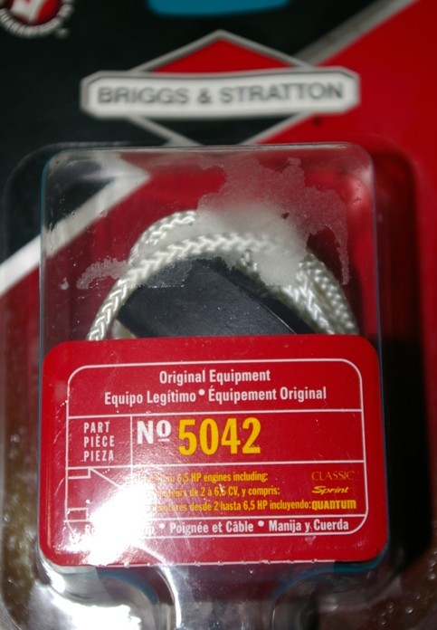 Pull Rope and Handle, 5 HP Briggs & Stratton Fun Power